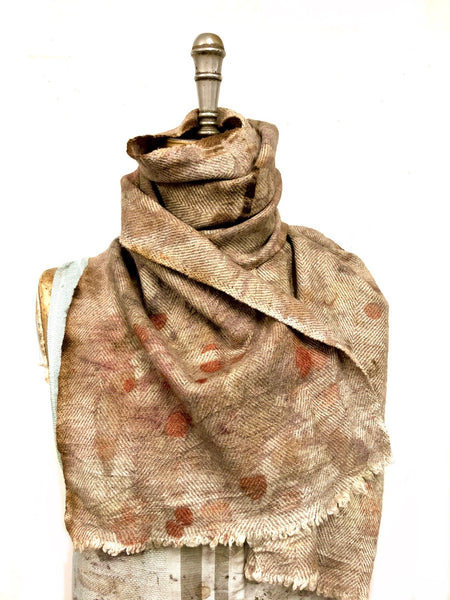 Merino and wool ecodyed scarf