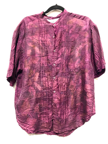 100% Silk short sleeve ecodyed blouse