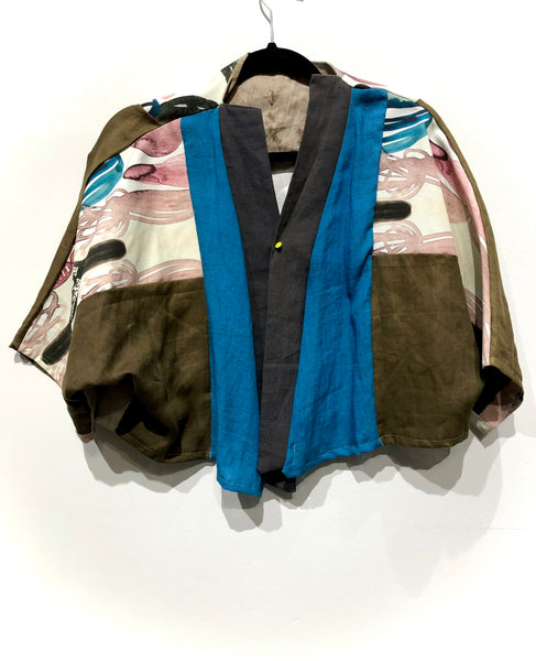Multi textile jacket short