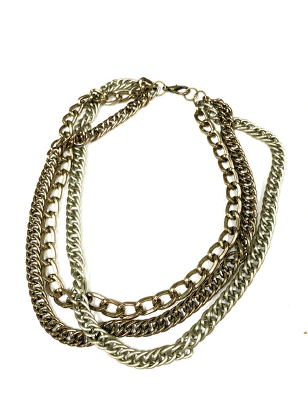 Triple Chain choker necklace