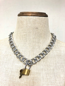 Lock and key  choker necklace