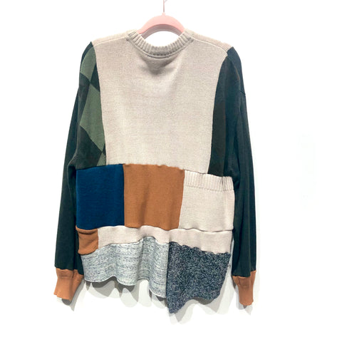 Upcycled colour blocked  sweater