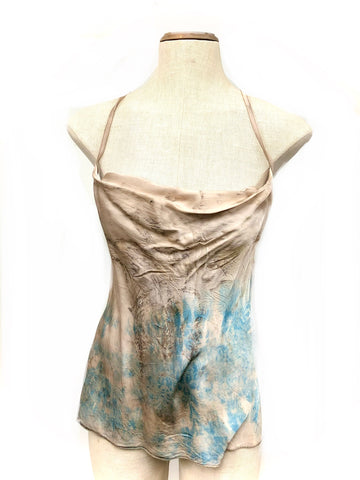 Silk and viscose bias tank top