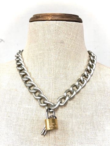 Lock and key  choker necklace