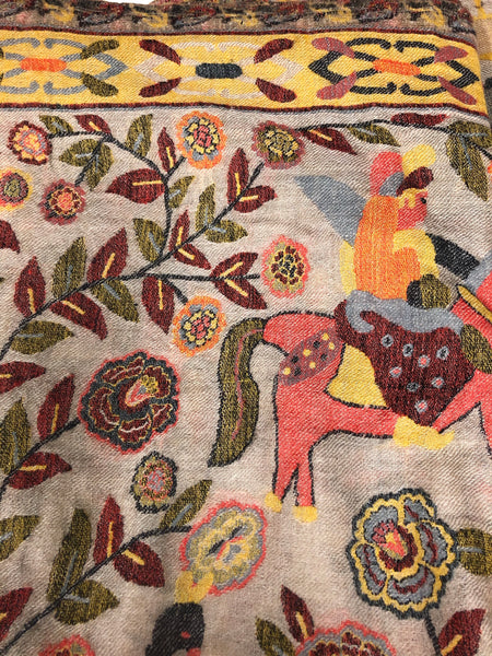 Cashmere shawl cinnamon and saffron