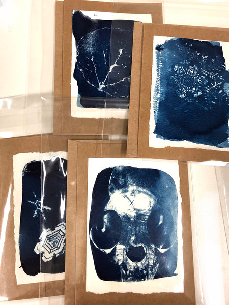 Cyanotypes cards with envelope