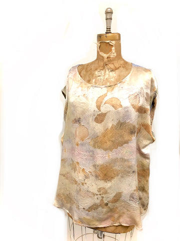 Silk front  eco dyed T-shirt