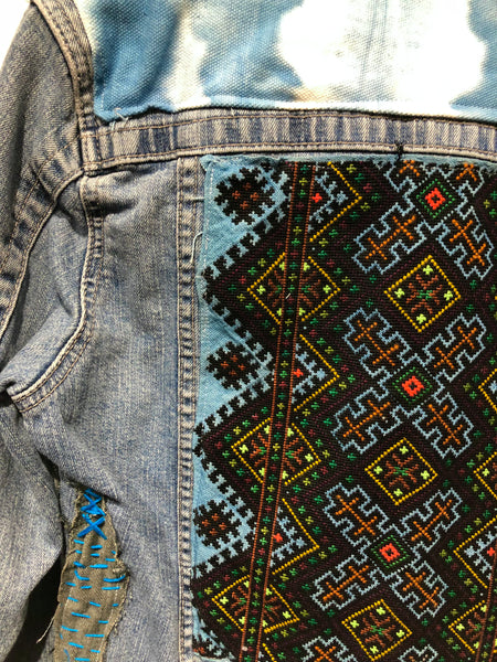 Denim Jacket with vintage indigo textiles