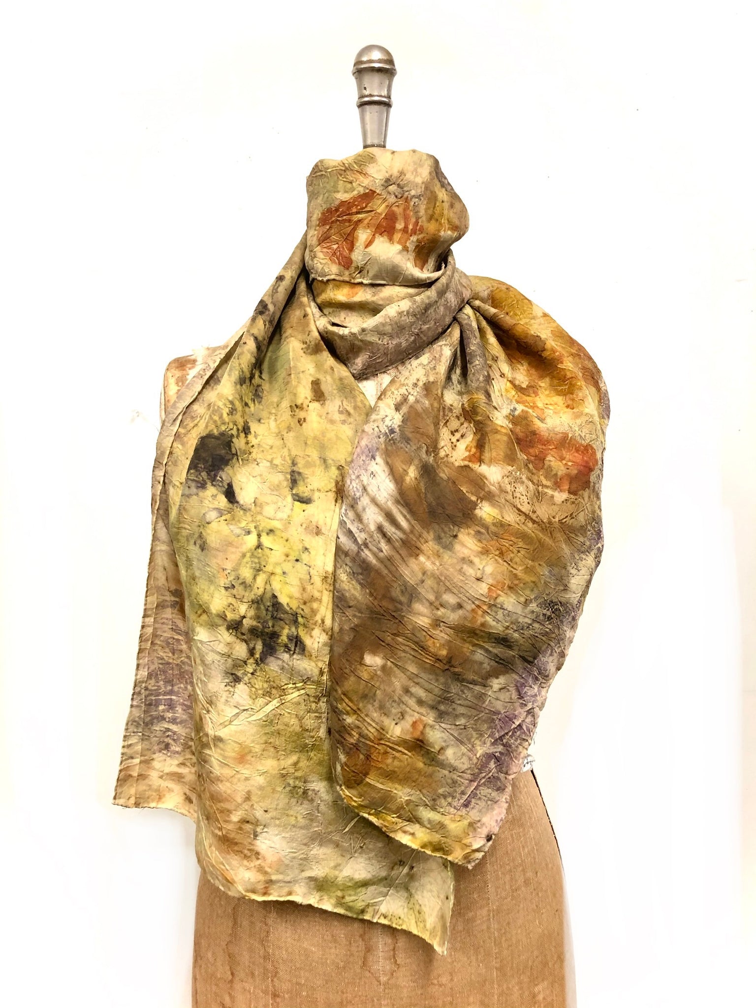 Ecodyed silk scarf #22