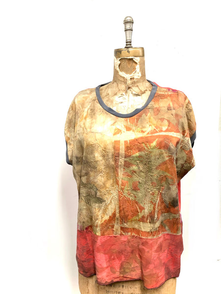 Silk front  eco dyed T-shirt