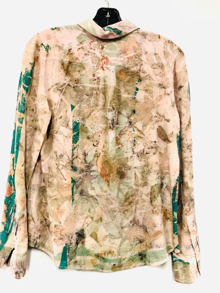 100% silk long sleeve ecodyed blouse