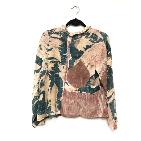 100% Silk eco dyed long sleeve blouse