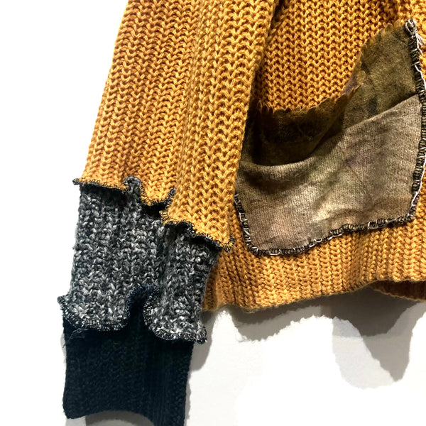 Upcycled ecodyed silk cowl sweater