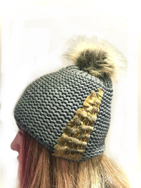 Ecodyed patch and Pom Pom hat