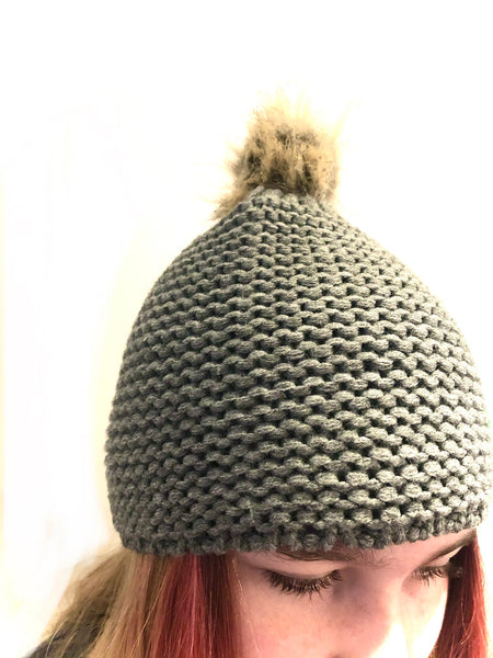 Ecodyed patch and Pom Pom hat