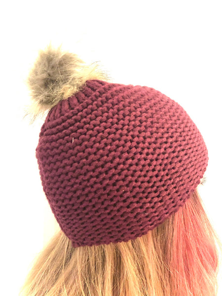 Ecodyed patch and Pom Pom hat