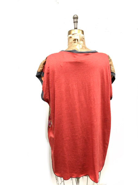 Silk front  eco dyed T-shirt