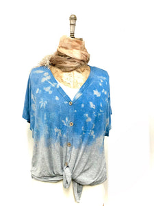 Cyanotype viscose jersey T-shirt