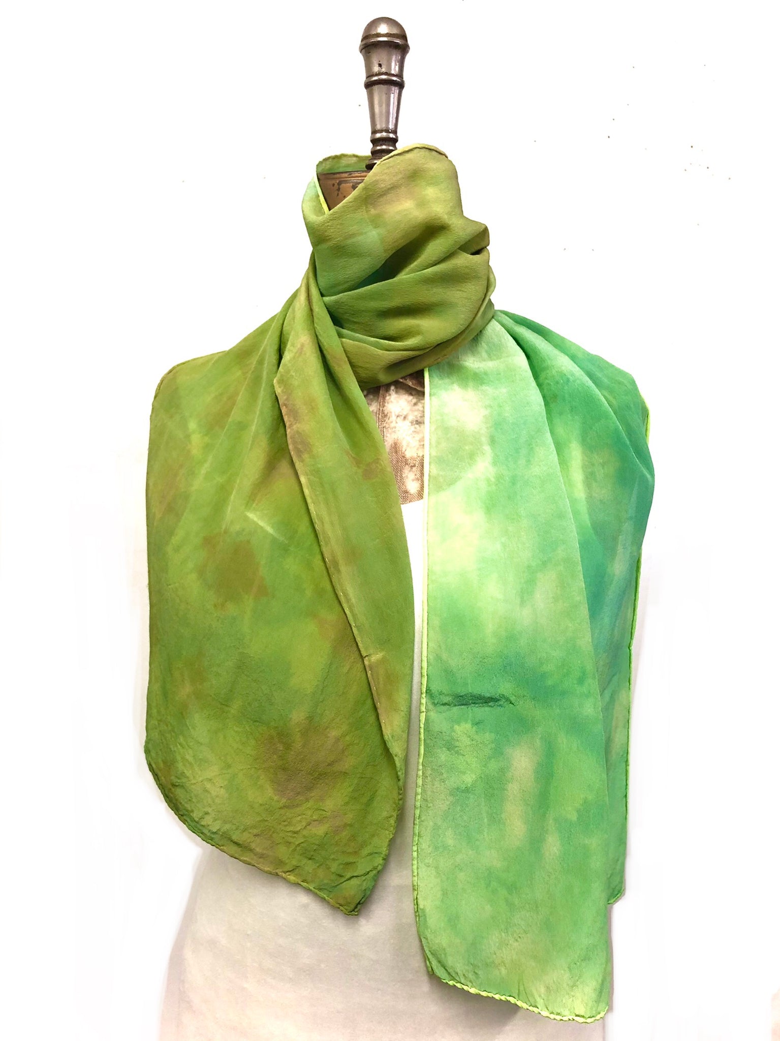 Naturally dyed silk scarf #50