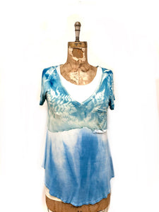 Cyanotype viscose jersey T-shirt